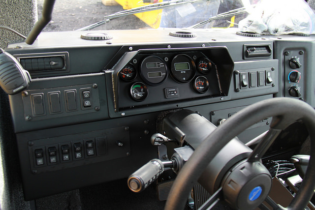 Replacement steel dash with easy access to instrument panel.