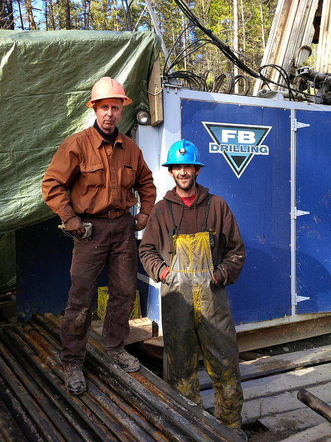 Faren Billey (president FB Drilling, Cranbrook) and helper at Sully