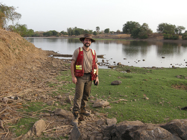 David Rhys in Africa, on the Faleme River which form the border between Mali and Senegal. Photo courtesy of David Rhys. David Rhys in Africa, on the Faleme River which form the border between Mali and Senegal. 