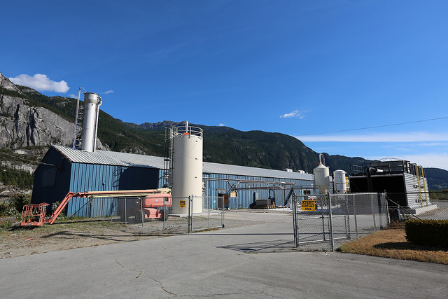 Carbon Engineering’s demonstration plant site, in Squamish, BC. The plant is capable of capturing 1 ton of CO2 from the atmosphere each day.  
