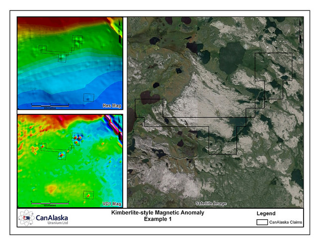 Image showing where Saskatchewan geologists have surveyed the land and where CanAlaska found the kimberlite field.