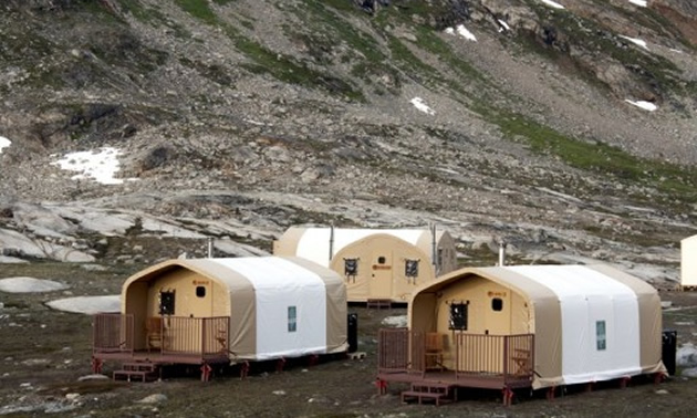Picture of Alaska Structures fabric buildings. 