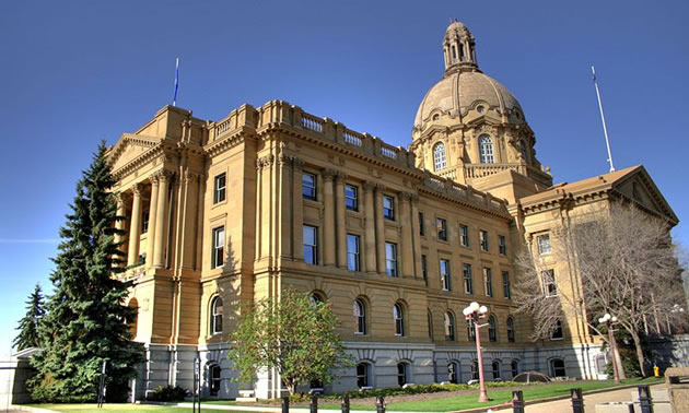 The Alberta Legislature building. 