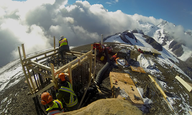 The team of Axis Mountain Technical specializes in working in challenging locations, such as this mountaintop.
