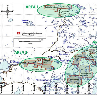 Project areas under new Exploration Agreement with the Sagkeeng Nation.