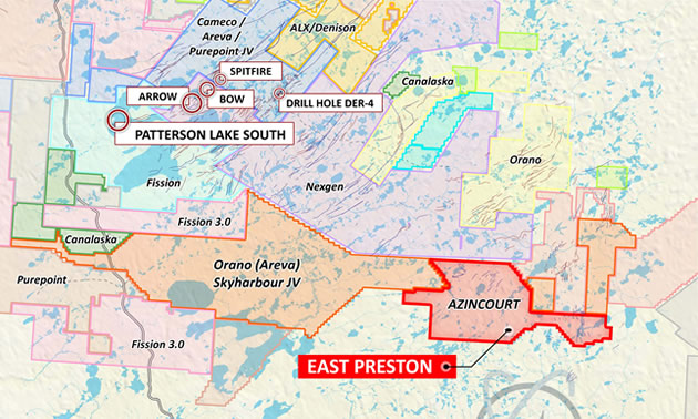 Map showing project location Western Athabasca Basin, Saskatchewan, Canada