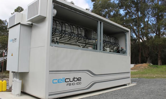 This file photo shows a CellCube Vanadium Redox Flow Battery, similar to one installed at the U of Calgary recently. 