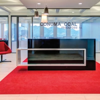 Vancouver-based design-build company Fusion Projects created this snazzy and modern office space for Conuma Coal Resource Ltd. 