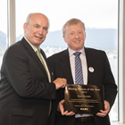 The Honourable Bill Bennett, Minister of Energy and Mines (left) with Dave Sharples, MABC’s 2013 Mining Person of the Year (right).
