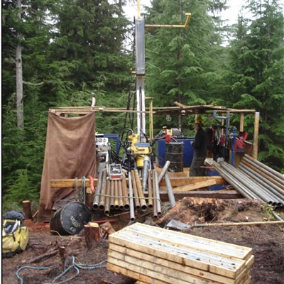 A drill rig set up at the Black Dog deposit. 