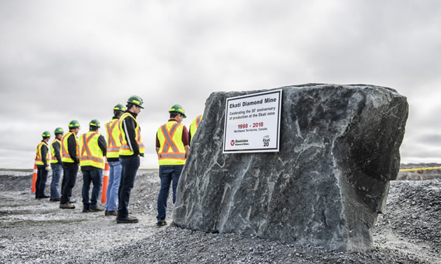 Representatives from Northern communities, government, the union, employees and contractors, and business associations gathered at the 20th Anniversary of the Ekati Mine.