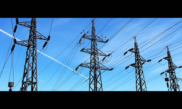 Picture of transmission towers. 
