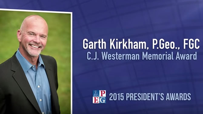 CIM President Garth Kirkham is this year’s recipient of the C.J. Westerman Memorial Award, the highest award for geoscientists.