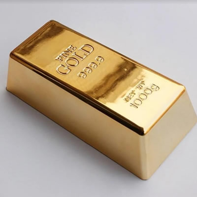Picture of gold bullion. 