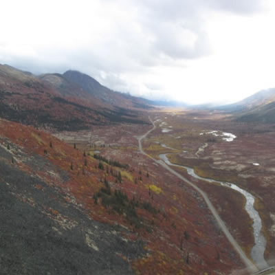 An aerial view of the Golden Culvert Project site in Canada's Yukon. 
