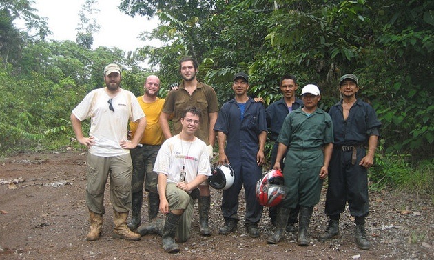 Andy Randell with the geotechnical team in Guyana.