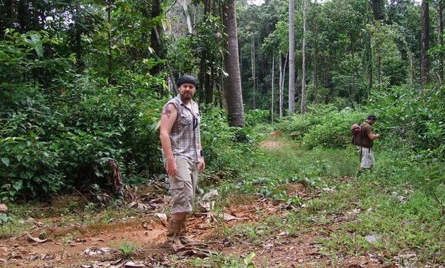 Andy Randell doing field mapping in Guyana. 