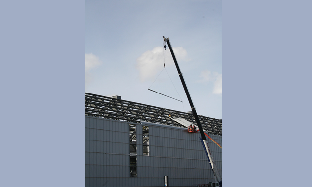 a crane at a construction site