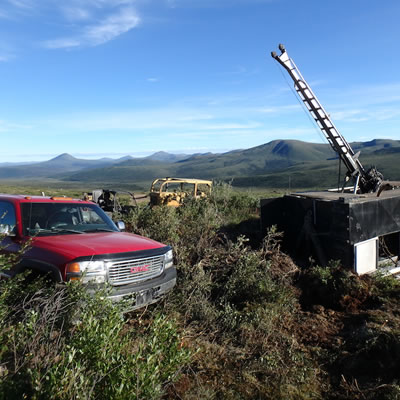 Drilling at the Klaza Project in the Yukon. 