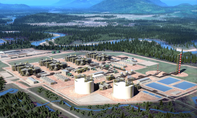 LNG Export Facility Rendering.