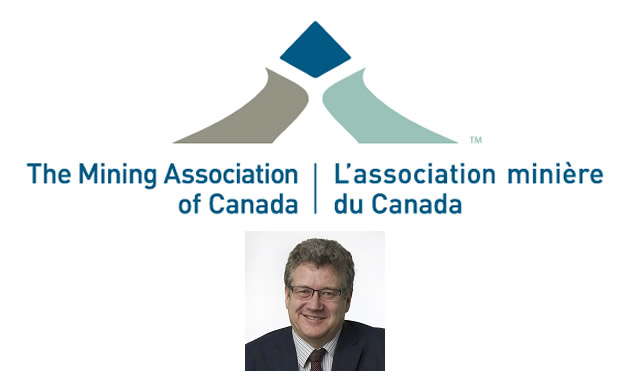 Logo for Mining Association of Canada, and picture of Gordon Stothart. 