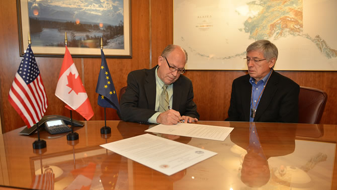 Alaska's Governor Bill Walker Signs MOU with British Columbia to protect shared environment. 