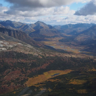 Aerial view of the Macmillan Pass Project. 