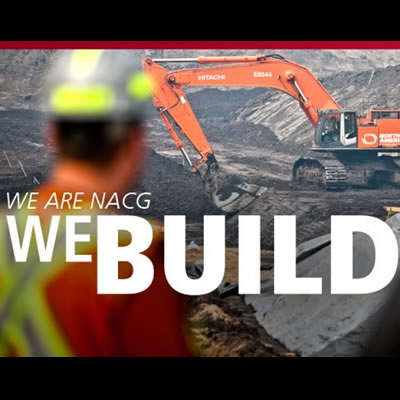 NACG 'We Build' graphic ad. 