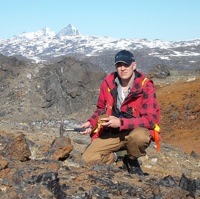 Cecil Johnson, North American Nickel Prospector at the Imiak Hill exploration site. 