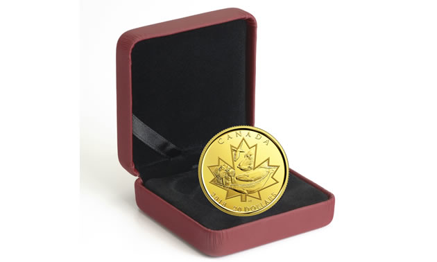 Symbols of the North, a collectible gold coin issued by the Royal Canadian Mint. 