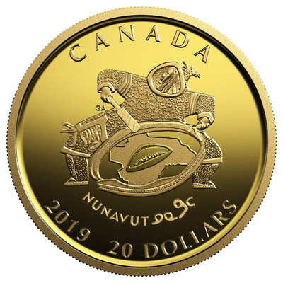 Nunavut collector coin showing drummer design. 