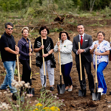 Member of the Fort William First Nation housing project breaking ground. 