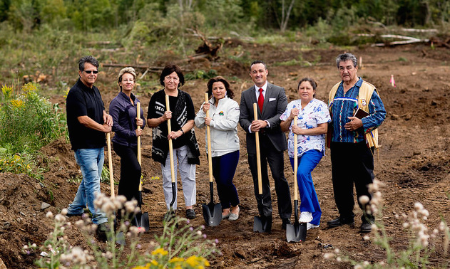 Member of the Fort William First Nation housing project breaking ground. 