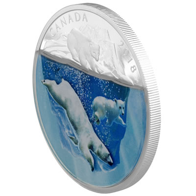 The 2018 $30 Fine Silver Coin – Dimensional Nature: Polar Bear. 