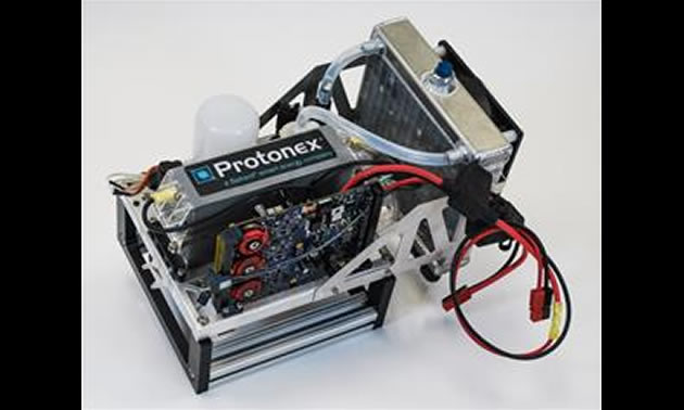 A photo showing a Protonex battery system. 