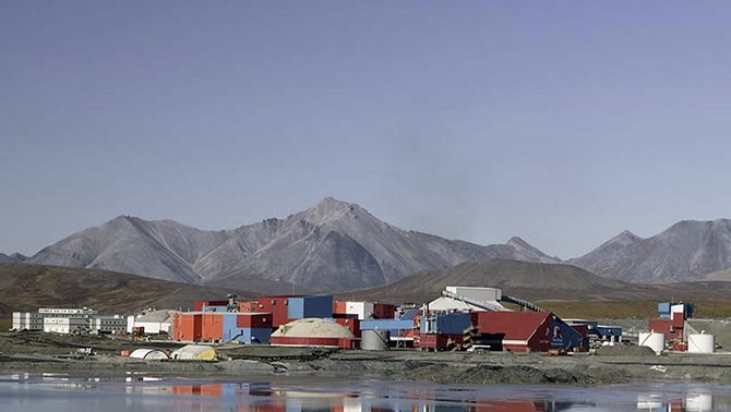Photo of the Red Dog Zinc Mine in Alaska. 