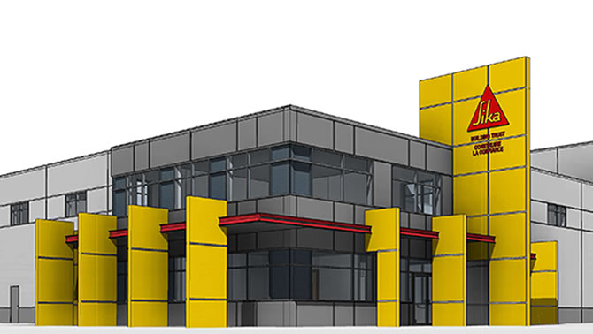 Artist's rendition of Sika's new mortar and concrete admixtures plant.