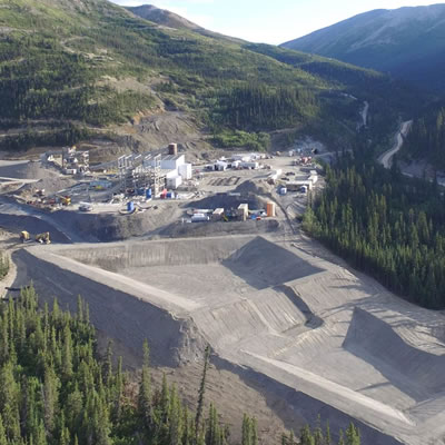 Aerial view of the Silvertip Mine, located in northern British Columbia. 