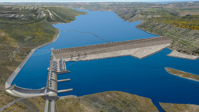 Artist's rendition of the Site C project. 