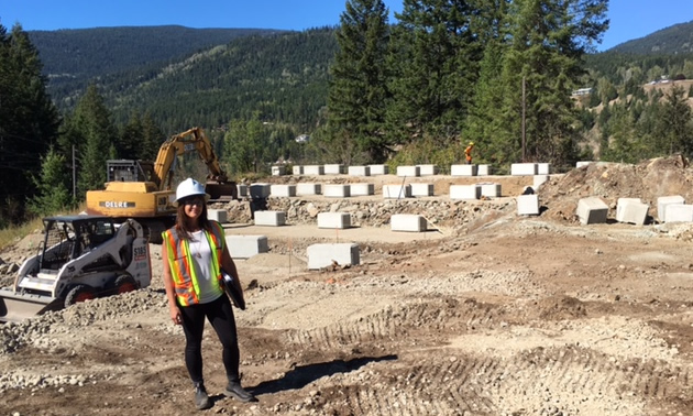 Standing in front of the construction site, Carmen Proctor is the spark behind the Nelson Community Solar Garden, which will be up and running by late November.
