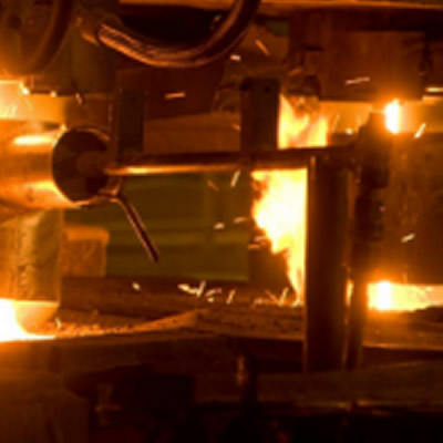 Close-up of steel smelting. 