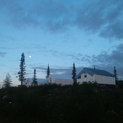 The Courcy camp at dusk. 