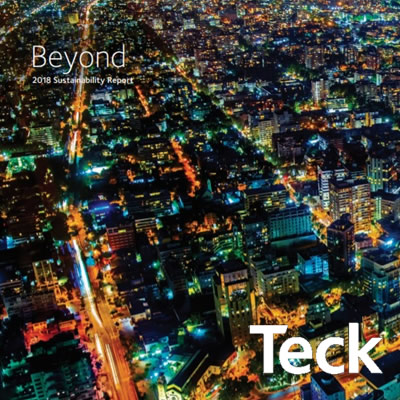 Cover of Teck's Sustainability Report. 