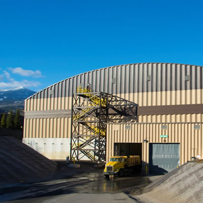 The newly completed Smelter Recycle building at Teck's Trail operation. 