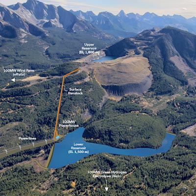 Aerial view of the Tent Mountain Mine