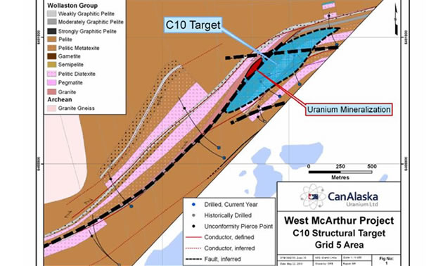 Map of the West McArthur uranium project.