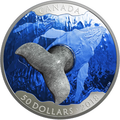 2018 $50 Fine Silver Coin – Whale's Tail Soapstone Sculpture
