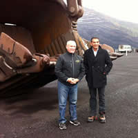 Photo Ministers Bill Bennett and Amrik Virk at Elk Valley coal mine
