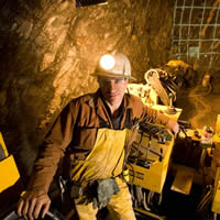 A miner working at the Rabbit Lake Mine in Saskatchewan