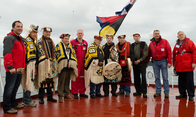 Photo of a blessing ceremony for CSL International Inc.'s new ship
